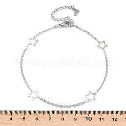 Anlaufgeschützte Fußkettchen aus Edelstahl 304 mit Ankerkette&nbsp;AJEW-M026-06P