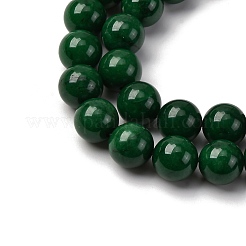 Natürliche teal Jade runde Perlen Stränge&nbsp;G-P070-09-10mm-01