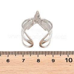 Anelli aperti con polsino in acciaio inossidabile 304 per donna&nbsp;RJEW-A102-02P