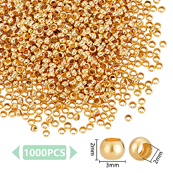 1000 Stück Messing-Crimpperlen&nbsp;KK-UN0005-28G
