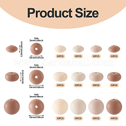 120 pz 4 colori 3 stili perline focali in silicone rondelle&nbsp;SIL-TA0002-81B