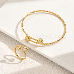 Minimalistische Armreif- und Ring-Sets aus Edelstahl für Damen&nbsp;IM2160