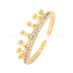 Anelli di polsino in zircone chiaro con micro pavè di ottone&nbsp;RJEW-M066-02G