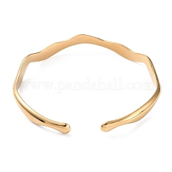 Armreifen aus gedrehtem Wellen-Edelstahl 304&nbsp;BJEW-F457-20G