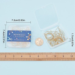 40 paio di ganci per orecchini in ottone e orecchini a cerchio in 2 stili&nbsp;KK-SC0002-43