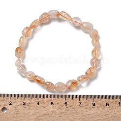Braccialetti elastici con perline di citrino naturale per donna&nbsp;BJEW-Z158-02A-01