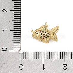 Charms in zirconi colorati con micro pavé di ottone&nbsp;CU-CBAF17A-09G-02