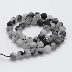 Naturale nero rutilato perle di quarzo fili&nbsp;G-F570-02-6mm