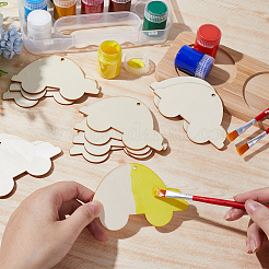 Fahrzeug-Thema unvollendete leere Holzanhänger-Set für Malkunst&nbsp;WOOD-WH0124-26L