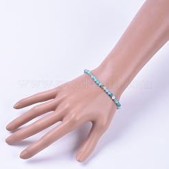 Bracelets extensibles en hémimorphite de pierres précieuses naturelles&nbsp;BJEW-JB04556-03