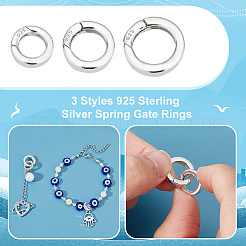 3 pz 3 stili 925 anelli a molla in argento sterling con 925 timbri&nbsp;STER-PH0001-54