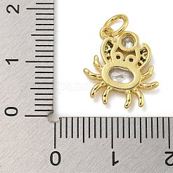 Colgantes de circonita cúbica micropavé de latón chapado con temática marina&nbsp;X-KK-I718-28G-01
