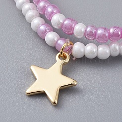 Glasperlen Kinder Stretch Armbänder&nbsp;BJEW-JB04825