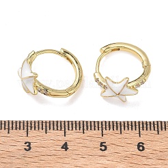 Damen-Creolen mit Mikropavé aus Messing mit Zirkonia&nbsp;EJEW-A167-23G-01