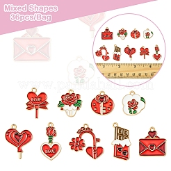 36 stücke 9 stile valentinstag thema legierung emaille anhänger&nbsp;ENAM-FS0002-48-RS