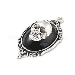 Ovaler Anhänger aus Kunstharz im gotischen Stil mit Totenkopf&nbsp;PALLOY-V007-04AS-02
