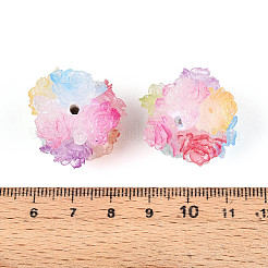 Strassperlen aus Polymerton mit geprägten Harzrosen&nbsp;RESI-T059-04L