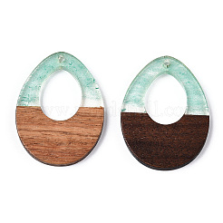 Colgantes de resina transparente y madera de nogal&nbsp;RESI-ZX017-24