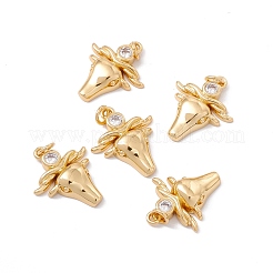 Colgantes de circonita cúbica transparente micro pavé de latón chapado en rack&nbsp;ZIRC-C040-31G