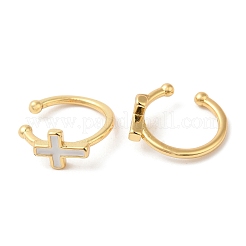 Kreuz-Emaille-Ohrringe&nbsp;EJEW-G348-14G