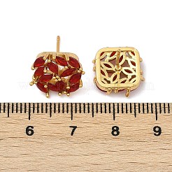 Ottone micro spianare orecchini zirconi&nbsp;KK-F358-02G-01