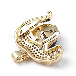 Pendenti in vero ottone placcato in oro 18k placcato in cremagliera con micro pavé di zirconi cubici trasparenti&nbsp;KK-C015-13G-04