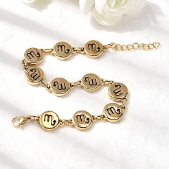 12 bracelet à maillons en acier inoxydable 304 Constellations&nbsp;BJEW-I239-01G-03