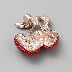 Spille in lega di ciliegia con strass per vestiti da zaino&nbsp;JEWB-CJC0010-008