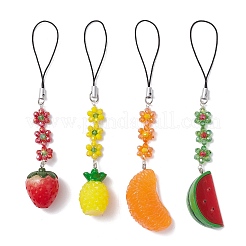 4 pendentif décoratif en verre et résine en forme de fleur&nbsp;HJEW-TA00439