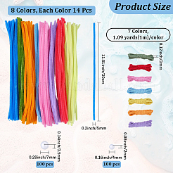 112 Stück 8 Farben DIY Plüschstäbe&nbsp;FIND-SC0022-36