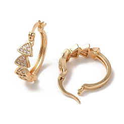 Pendientes de aro de circonio cúbico de micro pave de latón&nbsp;EJEW-M238-80KCG
