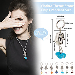 4 Sätze 7 Arten Chakra gemischte Steinschläge Legierung Anhänger&nbsp;FIND-CN0001-30