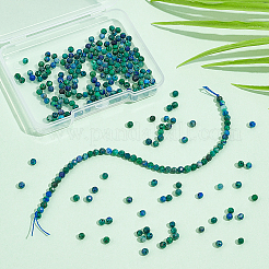 2 Strang natürliche Chrysokoll- und Lapislazuli-Perlenstränge&nbsp;G-DC0001-04