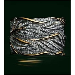 Criss Cross Legierung Kristall Strass breite Fingerringe&nbsp;FS-WGCE8BA-01