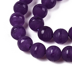 Brins de perles de jade blanc naturel givré&nbsp;G-T138-8mm-209F