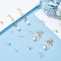30 paio di orecchini a bottone in ottone con 3 stili&nbsp;DIY-CN0002-90
