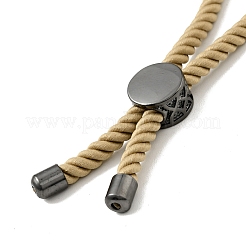 Bracelets coulissants en corde milan torsadée à moitié finis&nbsp;FIND-G032-01B-01