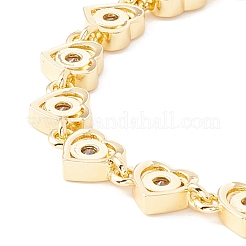 Klares Zirkonia-Herz-Gliederketten-Armband&nbsp;BJEW-I301-05G