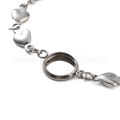 Bracelet à maillons en acier inoxydable 201 résistant au ternissement&nbsp;MAK-K023-01B-P