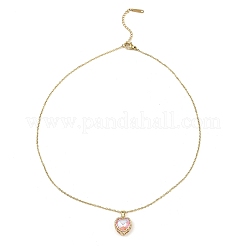 Collane con ciondolo in vetro cuore&nbsp;NJEW-E105-08KCG