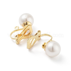 Boucles d'oreilles à clip en acier inoxydable 304 avec perles en plastique imitation perle&nbsp;STAS-H216-03B-G