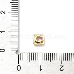 Quadratische Messing-Mikropavé-Zirkonia-Cabochons&nbsp;KK-P345-13G-E01