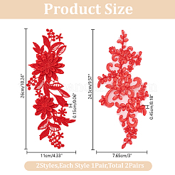 2 Paar 2 Farben Polyester Ornament Zubehör&nbsp;DIY-HY0001-99