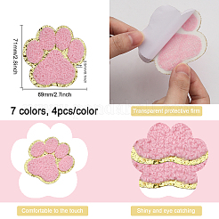 28 Stück 7 Farben Handtuch Stickerei Stil Stoff selbstklebend/aufnähen Patches&nbsp;DIY-CA0004-87