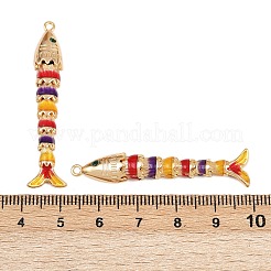 Pendentifs avec zircon cubiques à micro-pavés en laiton&nbsp;KK-H081-05G-04
