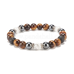 Rundes Stretch-Armband mit natürlichen Edelsteinen&nbsp;BJEW-JB08180