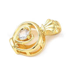 Pendentifs avec zircon cubiques à micro-pavés en laiton&nbsp;KK-D357-41G