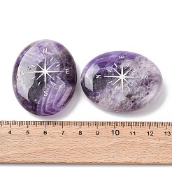 Brújula ovalada de amatista natural para decoración de interiores&nbsp;G-G301-02E
