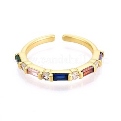 Anelli per polsini da donna in ottone con micro pavé di zirconi cubici&nbsp;KK-T071-55G
