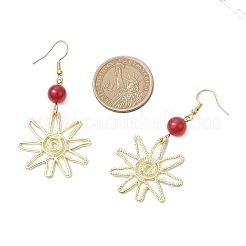 Boucles d'oreilles pendantes en alliage de jade de Malaisie&nbsp;EJEW-JE06425-02